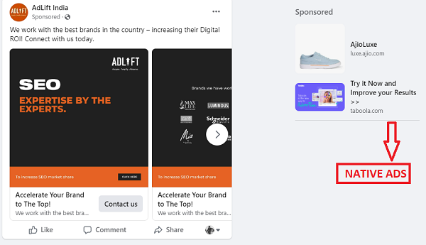 Native Facebook Ad