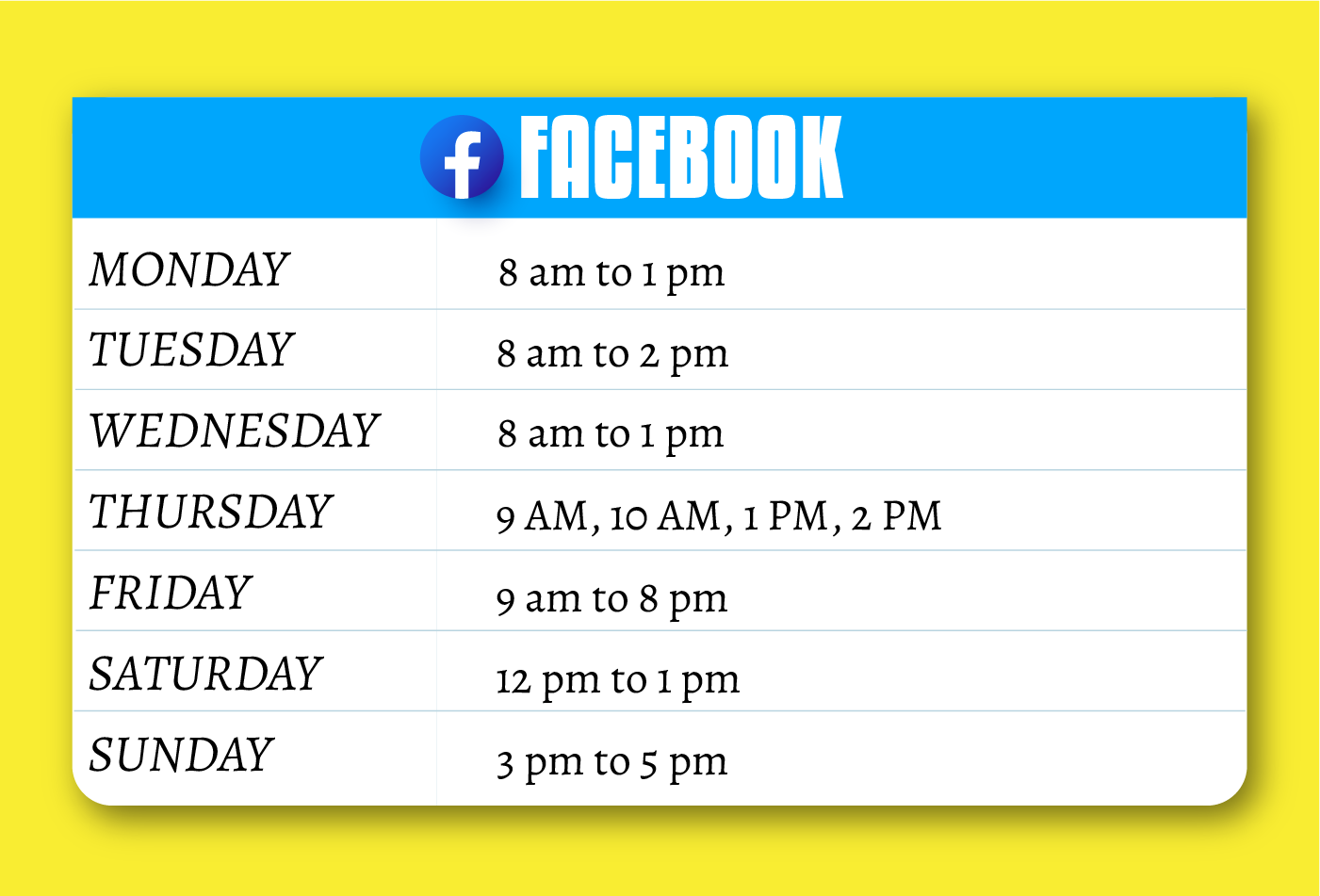 facebook timing